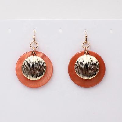 China Factory Hot Sale Cute Colorful Sealife Shell Jewelry Disc Alloy Shell Earring For Women Girls for sale