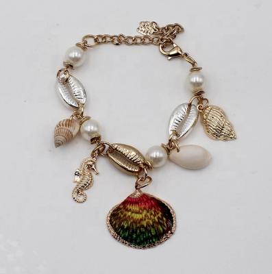 China Factory Hot Sale CLASSIC Fashion Chain Flip Seashell Jewelry Charm Bracelet For Women Girls for sale