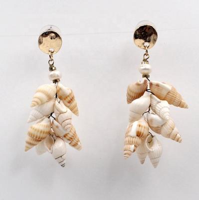 China Cute Hawaiian Style Combination Shell Earrings Shape To Popular L Group Seashell Stud Earrings Female Earrings for sale