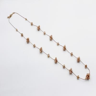 China Hot Selling FASHIONABLE Brown Facted Group Colorful Fashion Long Personalized Glass Beads Handmade Chain Necklace for sale