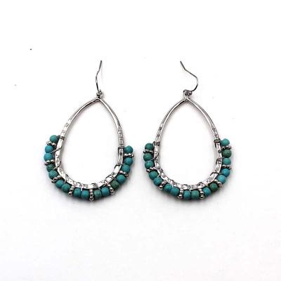 China Factory FASHIONABLE Hot Selling Cute Delicate Water Drop Turquoise Beads Earring For Women for sale