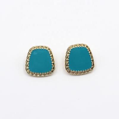 China Fashion Cute Turquoise Red Enamel Mail Stud Earring For Women for sale