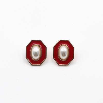 China 2022 New Fashion Cute Light Red Enamel Mail Stud Earring For Women Girls for sale