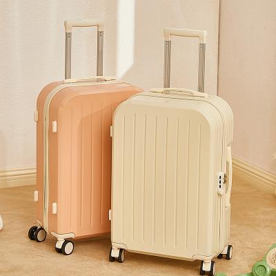 China Luggage With USB Port ABS Free Shipping Suitcase Set Trolley Bag Luggage Travel Cup Holder For Luggage With 14in Yellow Cases for sale