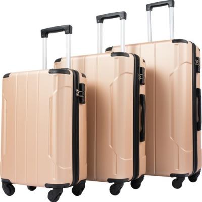 China Travel Long Distance Luggage Set Hot Selling 3 Set ABS Vintage Women Fashionable PC Suitcase Tsa Lock 360 Degree Expandable Luggage for sale