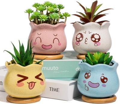 China Wholesale Minimalist Ceramic Decorative Planter Cup And Saucer Indoor Garden Plant Pots Ceramic Plant Pots for sale