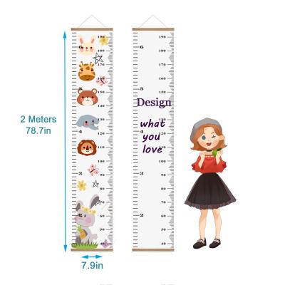 China Nordic Kids Wall Height Ruler Canvas Baby Kids Removable Height Chart Baby Measure Customize Growth Chart for sale