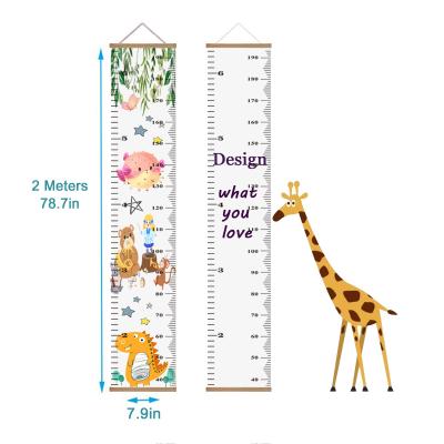 China Baby Nursery Wall Hanging Room Decoration Canvas Baby Kids/Children Growing Height Chart Ruler for sale