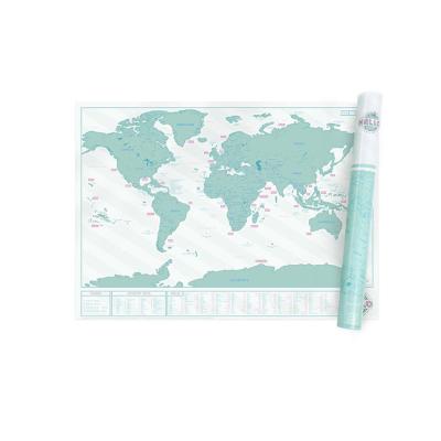 China Modern Current Hot Sale New Zealand Green Scratch Off The World Map Poster For Study Room for sale