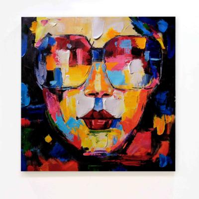 China Modern Canvas Art Women Face Abstract Wall Art Handmade Oil Painting On Wall For Bedroom for sale