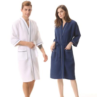 China Personalized QUICK DRY Weave Terry Bath Robe Unisex Cotton Waffle Waffle Robe for sale