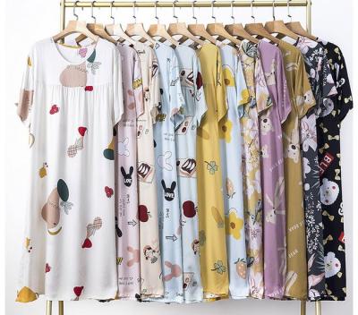 China QUICK DRY 30 Factory Printed Ultra Soft Women's Sleep Shirt Nightgown For Girls for sale