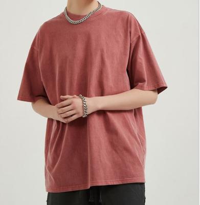 China Anti-Pilling Men's Midweight Vintage Look Crew Neck Washed Short Sleeve T-Shirt for sale