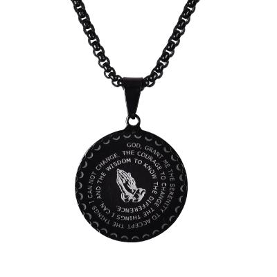 China Magnetic Stainless Steel Necklace 316l Base Stainless Steel Custom Black Pendant for sale