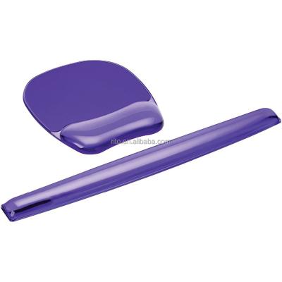 China Purple Silicone Anti Slip Gel Pad Custom Mouse Kit Keyboard Mouse Pad With Wrist Support for sale