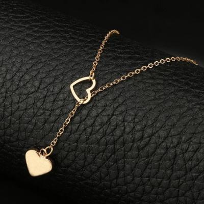 China Tasty Heart Drop Necklace Choker Chain Necklace Jewelry 2022 18k Gold Filled Environment Friendly For Women And Girls for sale