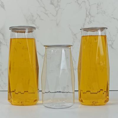 China 0.5L de gemakkelijke Open Kruiken van de het HUISDIERENopslag van Blikkendiamond shape dry goods Te koop