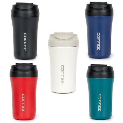 China 400mL Double Wall Stainless Steel Vacuum Viable Tumbler Coffee Cup Mug With Lid& Spill Proof Straw Portable Travel Coffee Mugs for sale