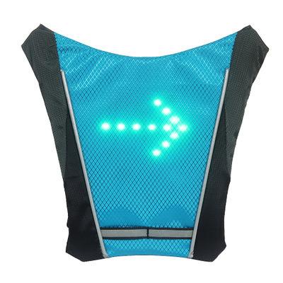 China Waterproof Led Cycling Vest Backpack Bike Vest Bag Radio Reflective Safety Led Flashing Light Signals For Recycling Running for sale