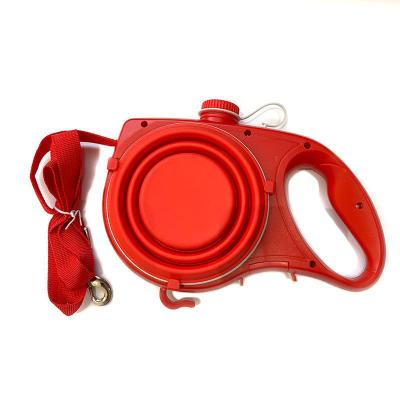 China Running Lights Leash For Pets Dog Leash Bungee Rope Built In Collapsible Cups And Water Bottle for sale