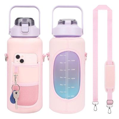 China 64 OZ/2L Outdoor Water Bottle Factory Wholesale SBR Sustainable Diving Portable Water Bottle Half Gallon With Protective Sleeve for sale