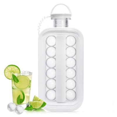 China Portable Viable 2 In 1 DIY BPA POP Leakproof Free Trays Ice Cube Molds Ice Ball Maker Bottle With Lid for sale