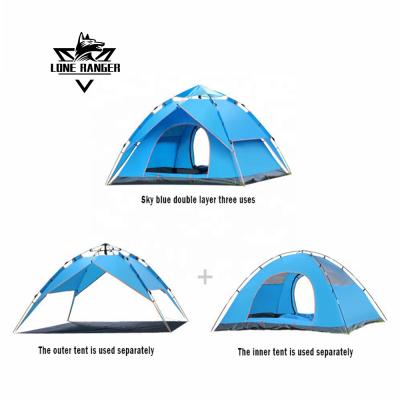 China hot sale UV-resistant in malaysia 2 door double layer camp tents outdoor camping waterproof instant automatic family tent for sale