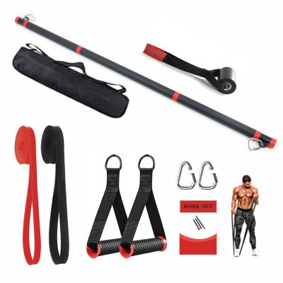 China Complete Fitness Exercise NEW Pull Up Fitness Stick Bar Kit with Exercise Latex Resistance Bands for sale