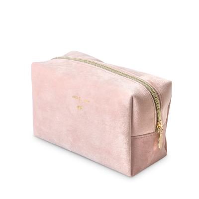 China Fashion Logo Square Velvet Makeup Bag Custom Brush Beautiful Packaging Beauty Bag Basics Cosmetic Make Up Bag For Ladies for sale