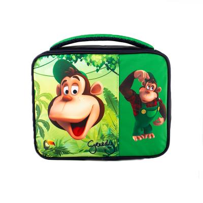 China Cooler Lunch Waterproof Leakproof Reusable Insulated Bag For Kids Cartoon Monkey Box OEM Fashionable Customized Raincoat for sale