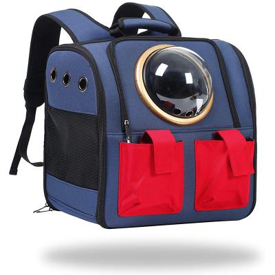 China Travel Portable Waterproof Pet Carrier Capsule Space Backpack Pet Backpack Breathable Weekend Backpack With Honeycomb Mesh Window OEM for sale