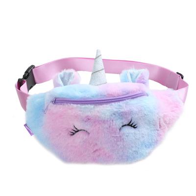 China Factory Sale Cute Cartoon Unicorn Plush Children's Outdoor Cute Fanny Packs Waist Fanny Packs For Kids for sale