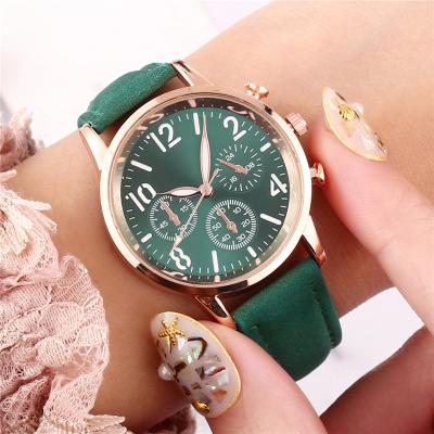 China Quartz Simple Digital Ladies Chronograph Fashion Luminous Watch Belt Leather Watch for sale