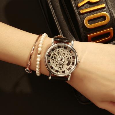 China Water Resistant 2019 New Wholesale Women Leather Watch Fashion Ladies Hollow Dial Watches for sale