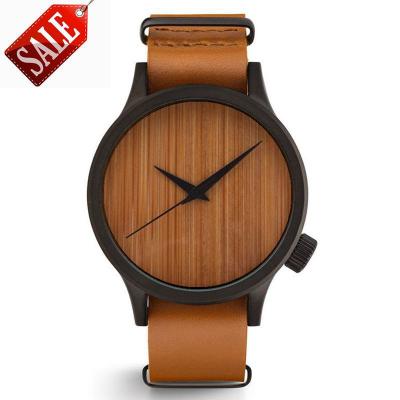 China Waterproof Waterproof Men's Bamboo Wood Watch Engraved 2020 New OEM Opp Stainless Steel 6mm Bamboo Glass Leather Unisex Series for sale