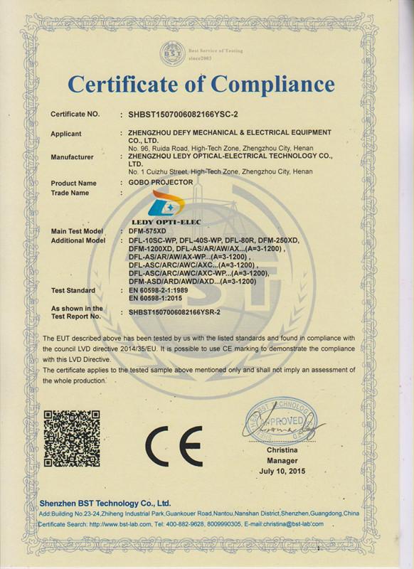 CE - Zhengzhou Ledy Optical - Electrical Technology Co., Ltd.