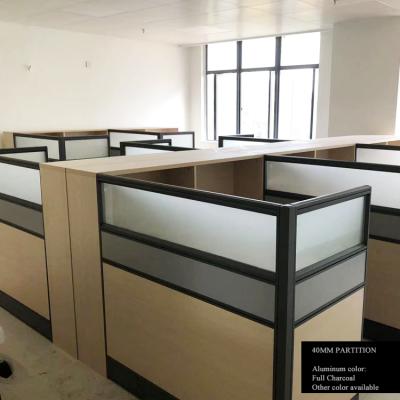 China Modern Furniture Open Space Partitions Modular Modern Fixed Office Partition Design for sale