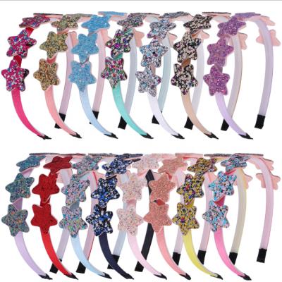 China High Quality Fashion Baby UNIQ Glitter Girls Headbands Rainbow Star Hariband Pretty For Kids Girls Hair Accessories For Children for sale