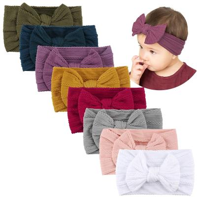 China Fashion Pretty Baby UNIQ Stretchy Nylon Headband High Quality Handmade Baby Headbands With Bows For Baby Toddler Infant Girls for sale