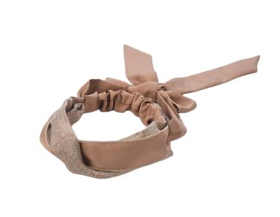 China Girl's Hairhand Elastic Headband Tops Fashion Polyester Fabric Blended Hair Bowknot Casual Webbing For Women for sale