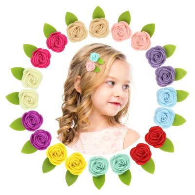 China High Quality Lady UNIQ Flower Hair Accessories Mini Felt Hair Clips Fashion Felt Pretty Non Slip Barrettes For Babies for sale