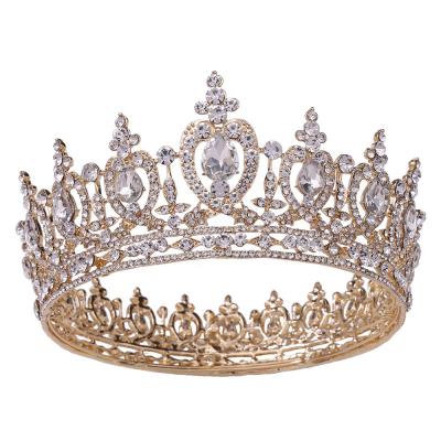 China UNIQ Crystal Tiara Crown Princess Wedding Cake Baroque Topper Vintage Crown The Queen of Crowns hair decoration for sale