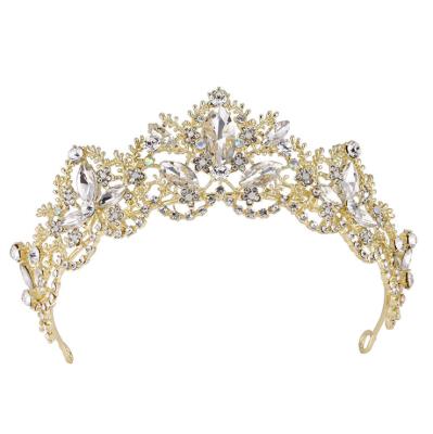 China UNIQ Hair Decoration Gold Wedding Tiaras Rhinestone Queen Tiaras And Crowns For Women Princess Crown Headbands For Bridal for sale