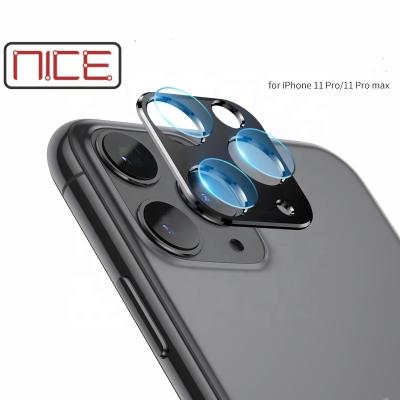 China 2019 new slim 2 in 1 aluminum alloy tempered glass lens for camera screen lens protector iphone 11 pro max for sale