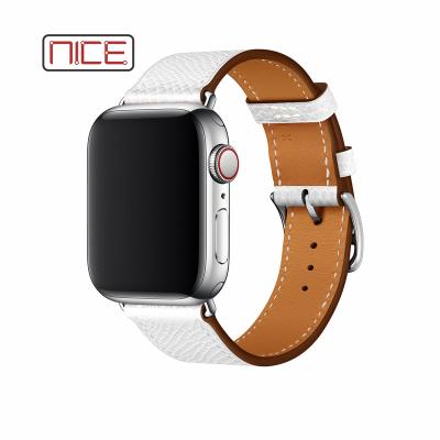 China Daily Wear Cross Apple Wrist Watch Sports Genuine Leather Bands For 38mm 40mm 42mm 44mm, Top Grain Bands For iWatch SE Series 6/5/4/3/2/1 for sale