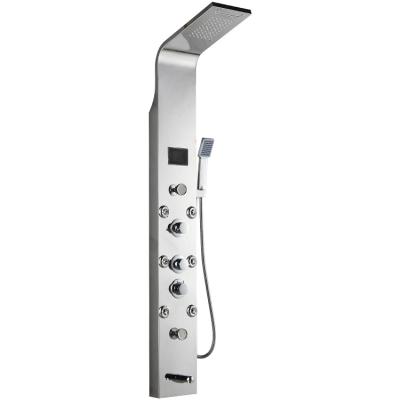 China Without Slide Bar Wholesale 304 Stainless Steel Shower Column Waterfall Spa Jets LED Smart Shower Panel for sale