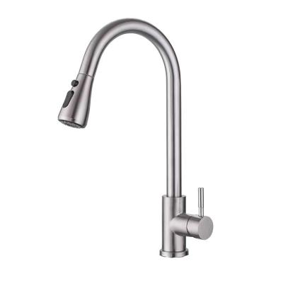 China Pull Out Spray Wholesale Deck Mounted Stainless Steel Kitchen Sink Faucets Pull Out Kitchen Faucet for sale