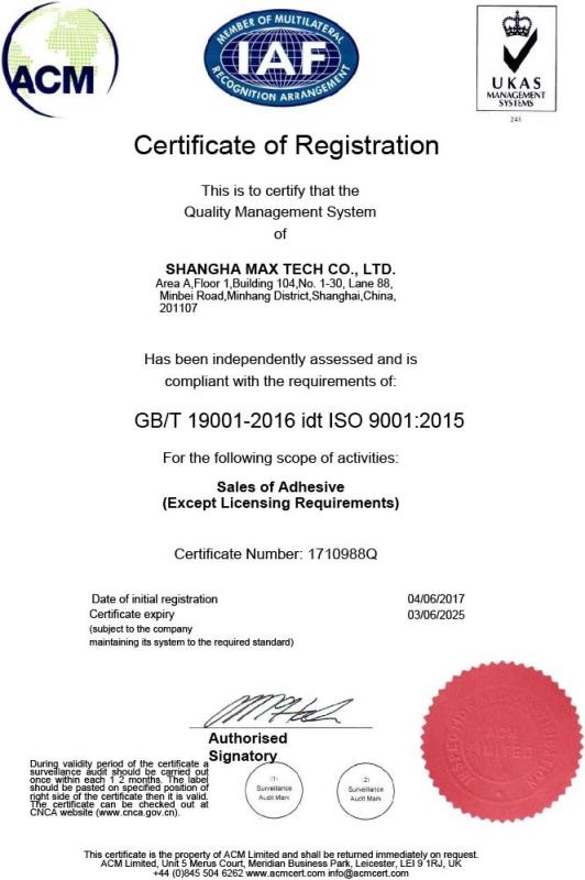 ISO9001 - Shanghai Max Tech Co.,Ltd