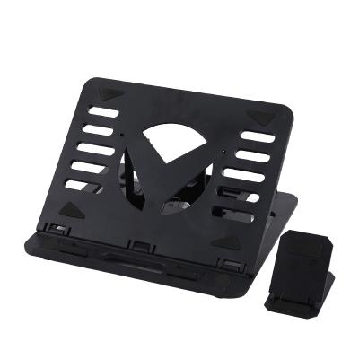 China Foldable Adjustable Folding Laptop Stand Non Slipping Desktop Cooling Stand with Mobile Phone Holder for sale