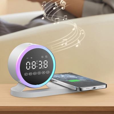 China Yes Battery 3 in 1 Wireless Charging Light Alarm Clock Desktop Mobile Phone Magnetic Wireless Charger NO Waterproof Standard for sale